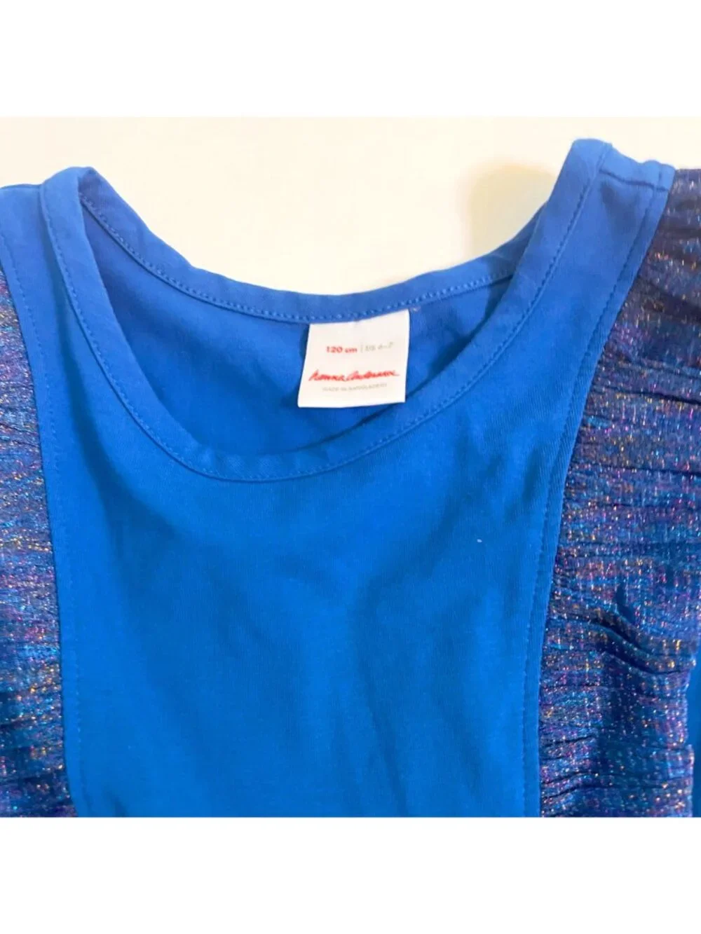 Hanna Andersson Baltic Blue Sparkle Tulle Dress, Size 6/7